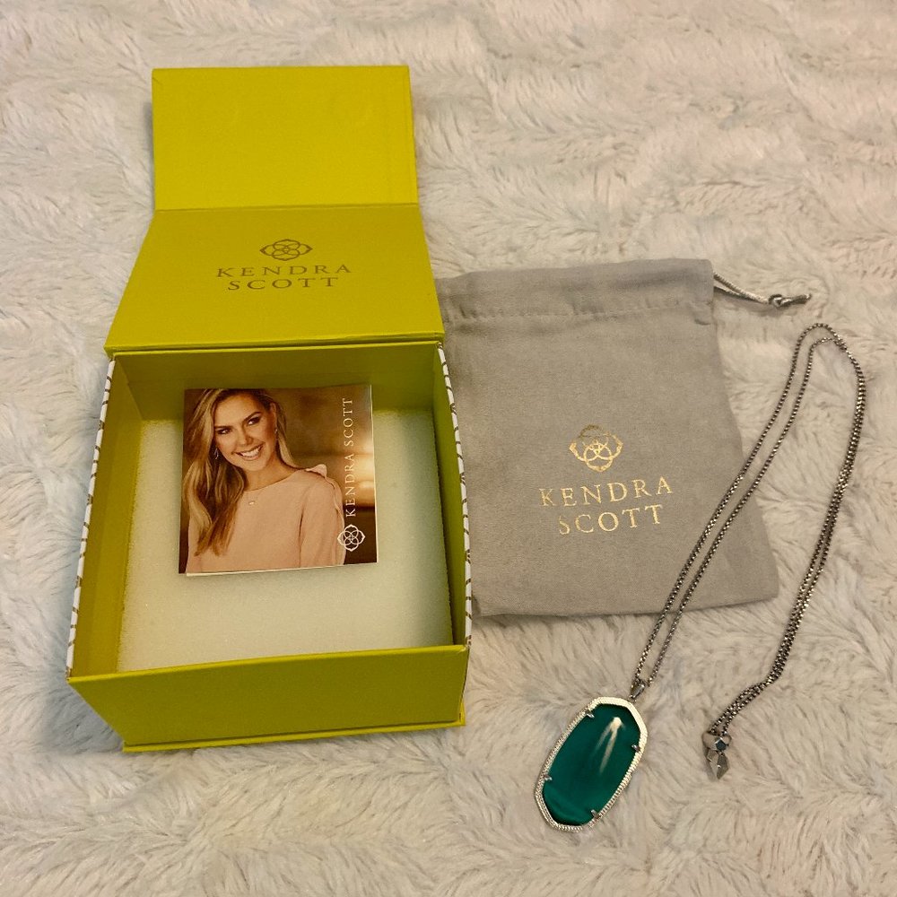 New Kendra Scott Silver Turquoise Reid Necklace